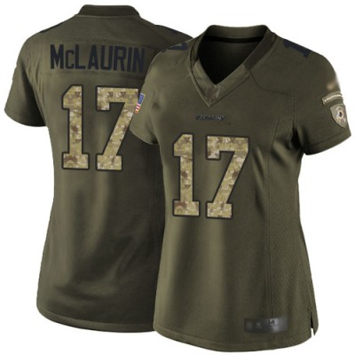 Nike Washington Commanders #17 Terry McLaurin Green Women's Stitched NFL Limited 2015 Salute to Service Jersey